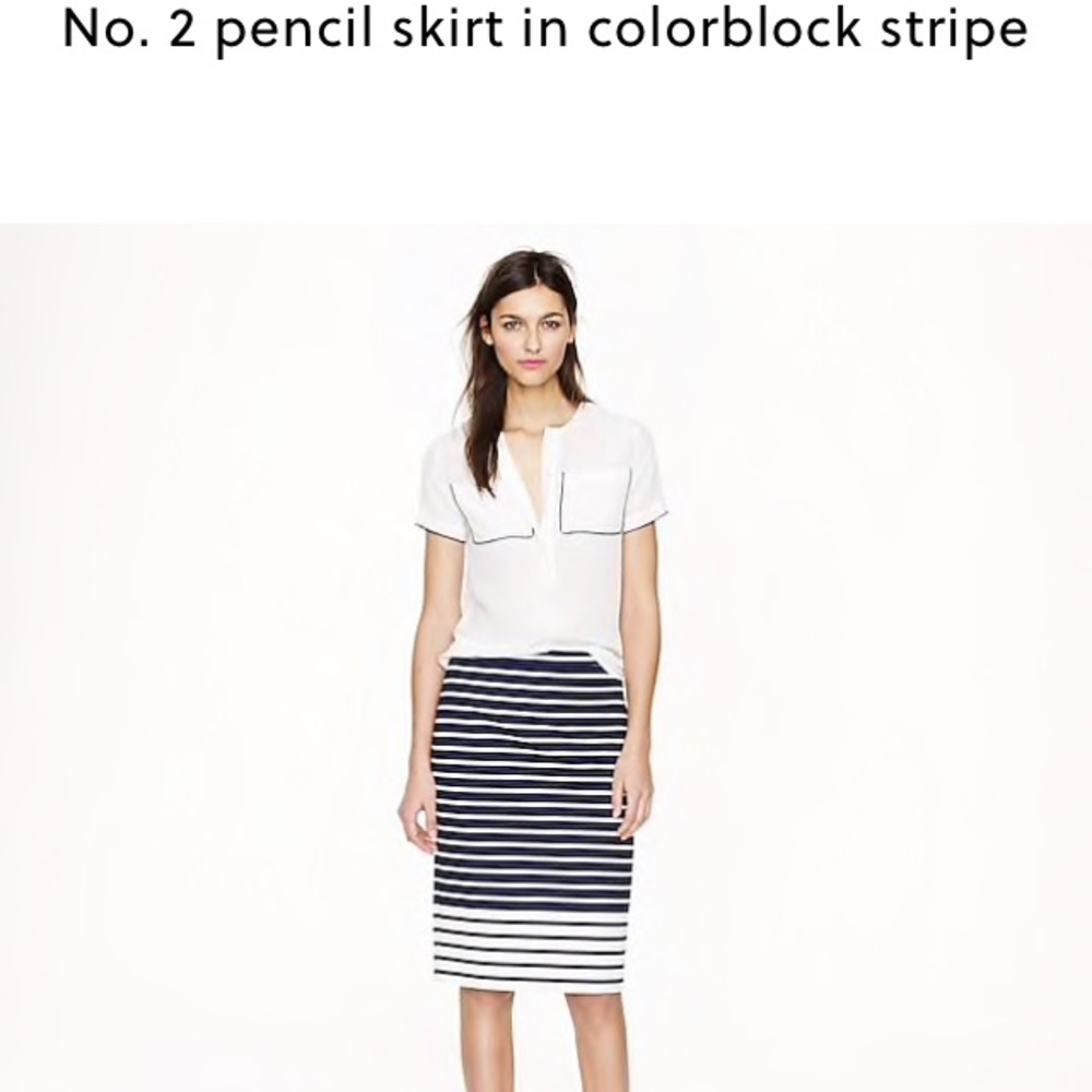 J. Crew No. 2 pencil skirt in color block stripe